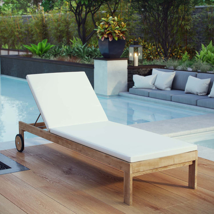Upland Outdoor Patio Teak Chaise - Default Title