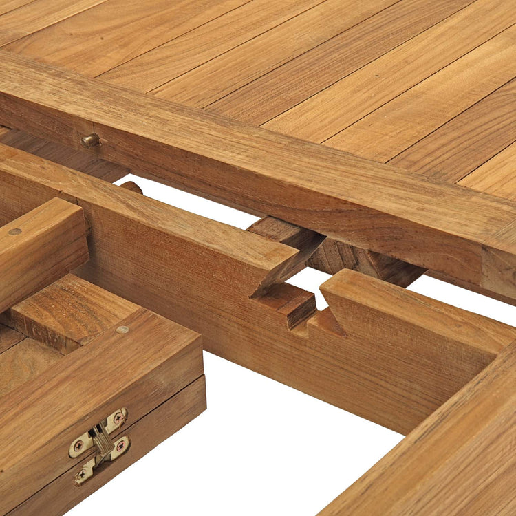 Marina Extendable Outdoor Patio Teak Dining Table - Default Title