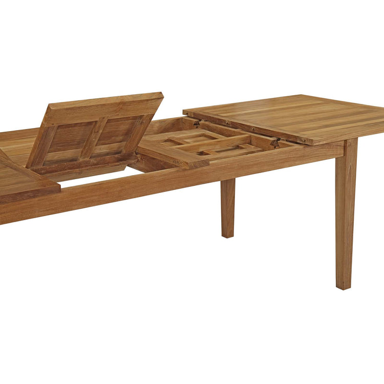 Marina Extendable Outdoor Patio Teak Dining Table - Default Title