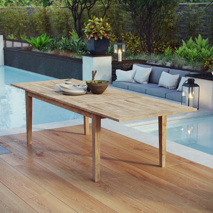 Marina Extendable Outdoor Patio Teak Dining Table - Default Title