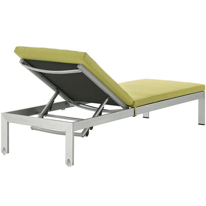 Shore Outdoor Patio Aluminum Chaise with Cushions Set of 2 - Silver Peridot
