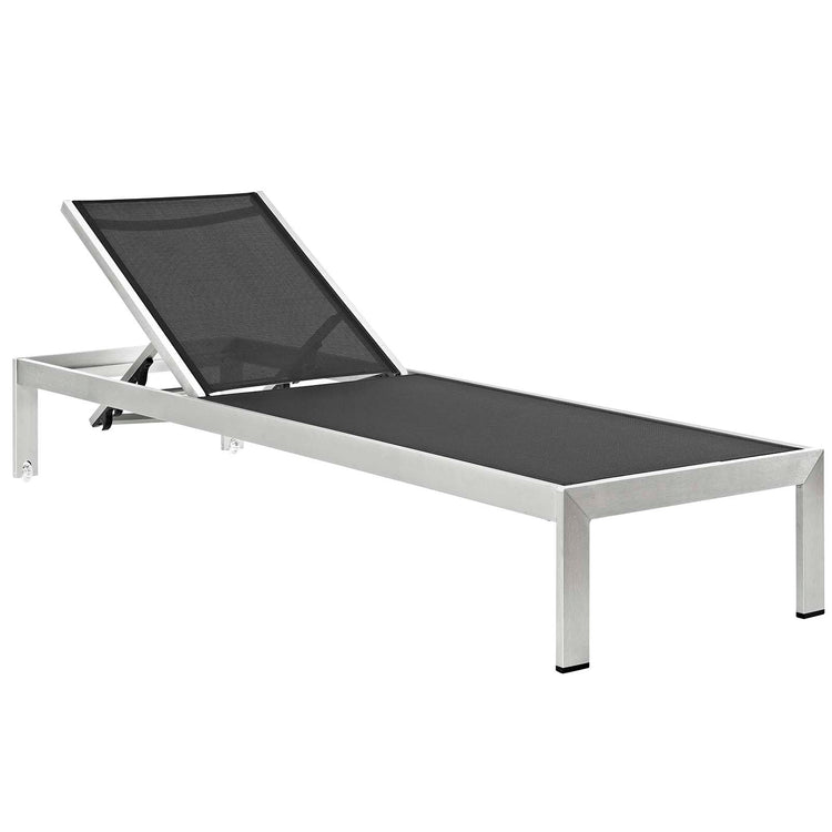 Shore Outdoor Patio Aluminum Chaise with Cushions Set of 6 - Silver Turquoise