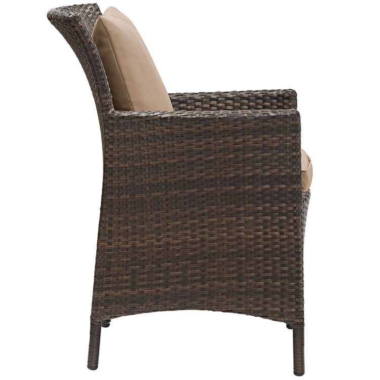 Conduit Outdoor Patio Wicker Rattan Dining Armchair - Brown Mocha