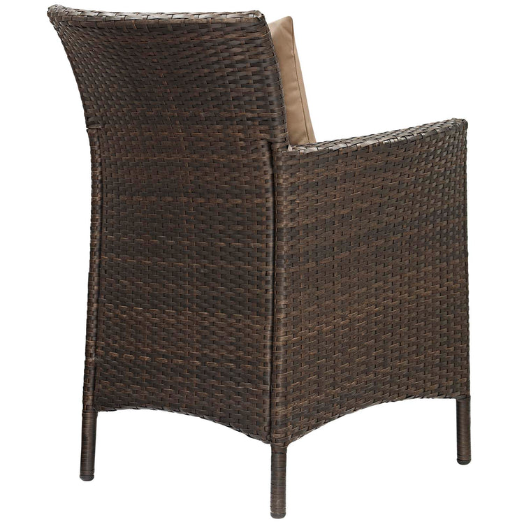 Conduit Outdoor Patio Wicker Rattan Dining Armchair - Brown Mocha
