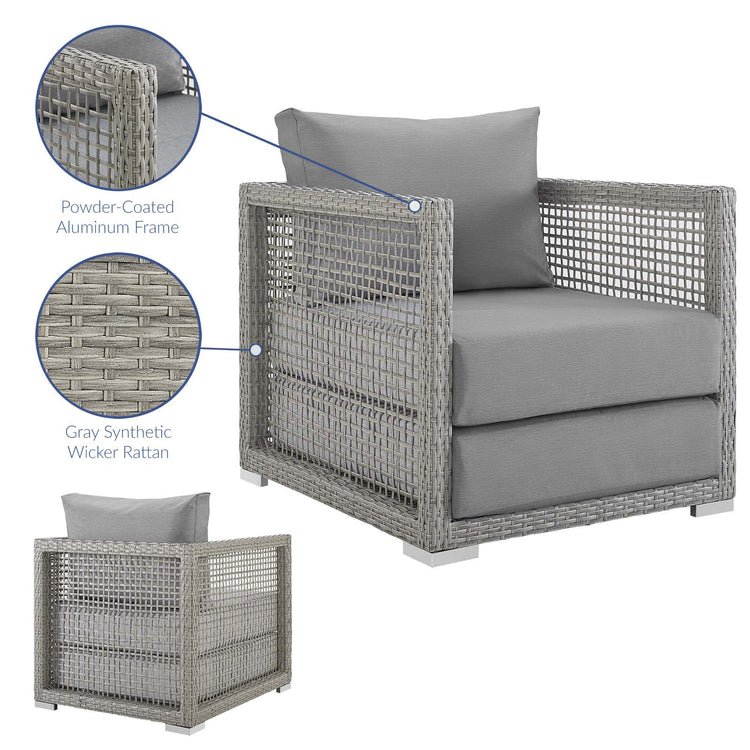 Aura Rattan Outdoor Patio Armchair - Gray Gray