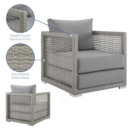 Aura Rattan Outdoor Patio Armchair - Gray Gray