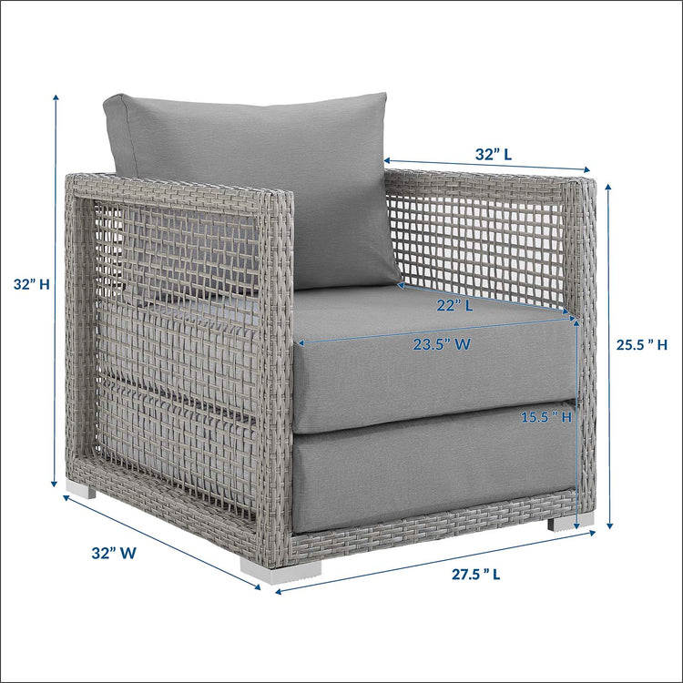 Aura Rattan Outdoor Patio Armchair - Gray Gray