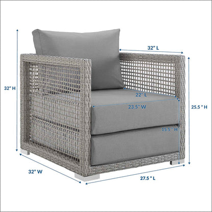 Aura Rattan Outdoor Patio Armchair - Gray Gray