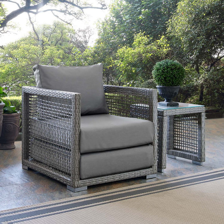Aura Rattan Outdoor Patio Armchair - Gray Gray