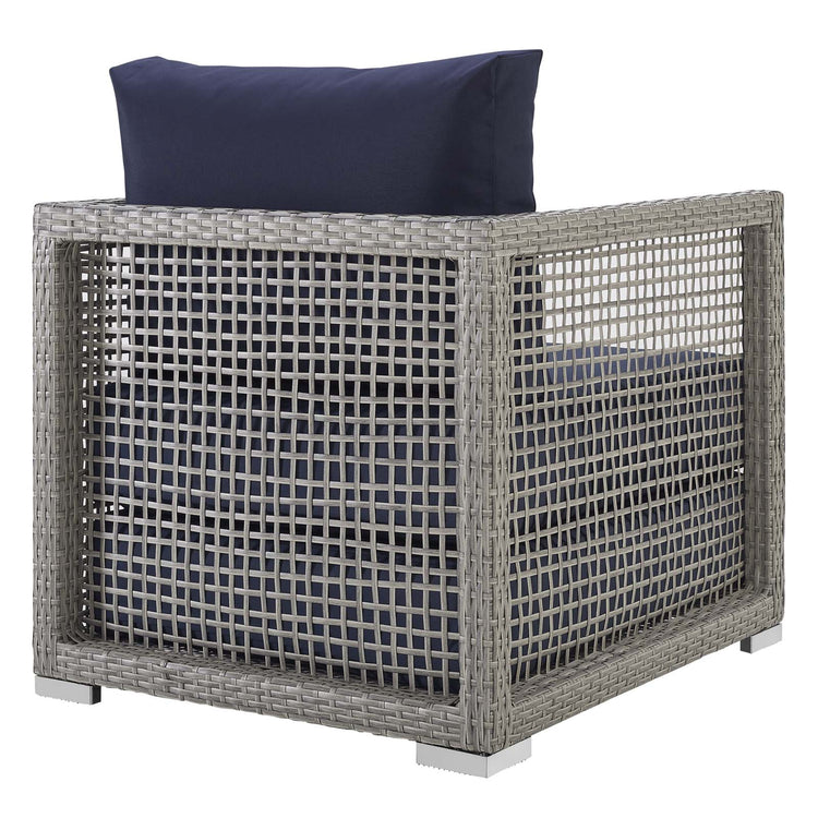Aura Rattan Outdoor Patio Armchair - Gray Navy