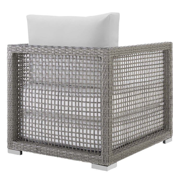 Aura Rattan Outdoor Patio Armchair - Gray White