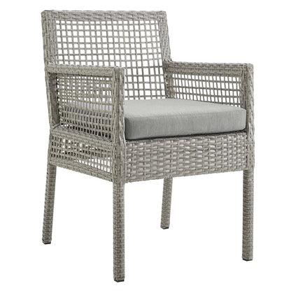 Aura Outdoor Patio Wicker Rattan Dining Armchair - Gray Gray
