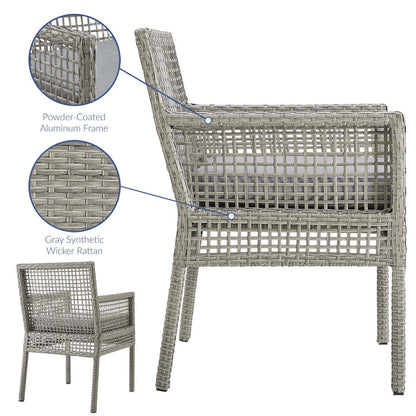 Aura Outdoor Patio Wicker Rattan Dining Armchair - Gray Gray