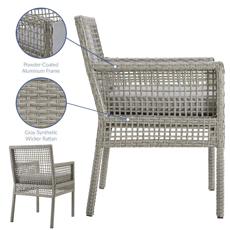 Aura 7 Piece Outdoor Patio Wicker Rattan Set - Gray Gray