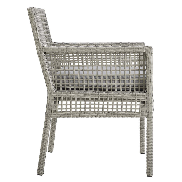 Aura Outdoor Patio Wicker Rattan Dining Armchair - Gray Gray