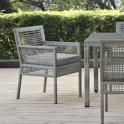Aura Outdoor Patio Wicker Rattan Dining Armchair - Gray Gray
