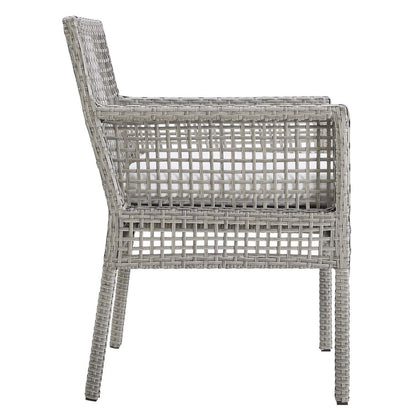 Aura Outdoor Patio Wicker Rattan Dining Armchair - Gray White