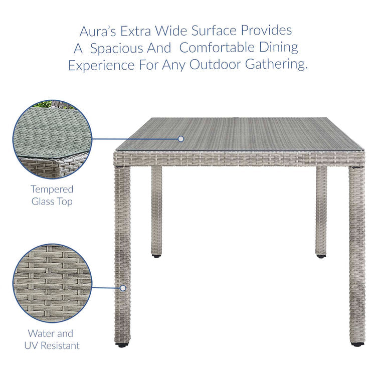 Aura 7 Piece Outdoor Patio Wicker Rattan Set - Gray White