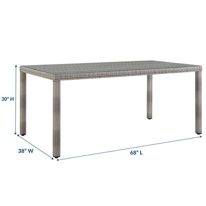 Aura 7 Piece Outdoor Patio Wicker Rattan Set - Gray White