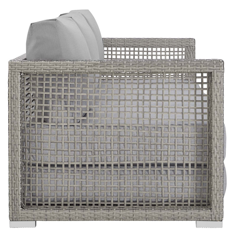 Aura Outdoor Patio Wicker Rattan Sofa - Gray Gray