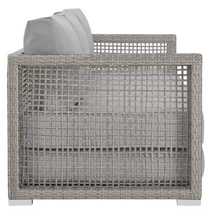 Aura Outdoor Patio Wicker Rattan Sofa - Gray Gray