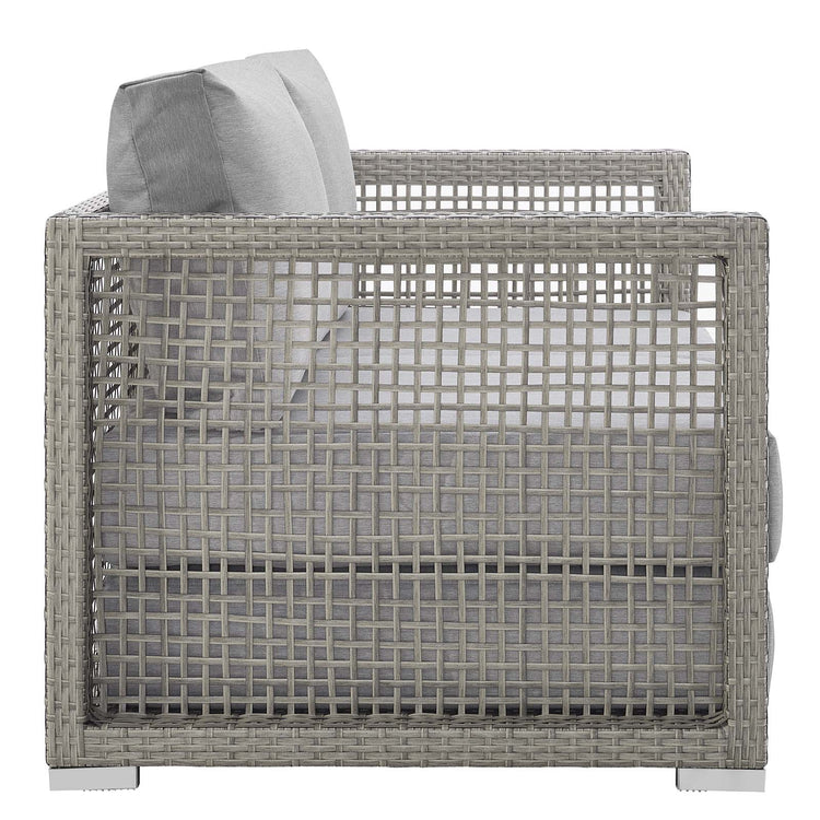 Aura Outdoor Patio Wicker Rattan Loveseat - Gray Gray