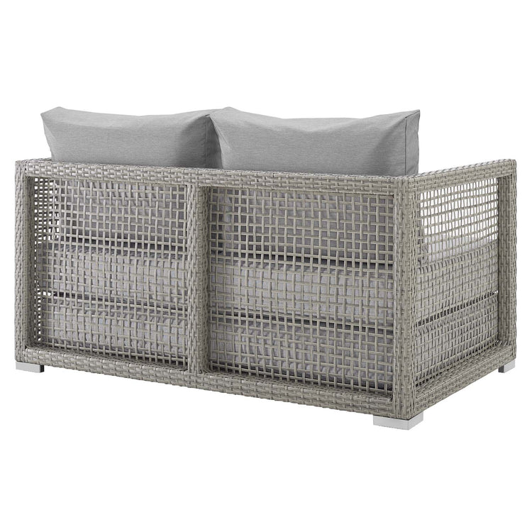Aura Outdoor Patio Wicker Rattan Loveseat - Gray Gray