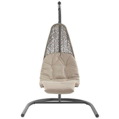 Landscape Hanging Chaise Lounge Outdoor Swing Chair - Light Gray Beige