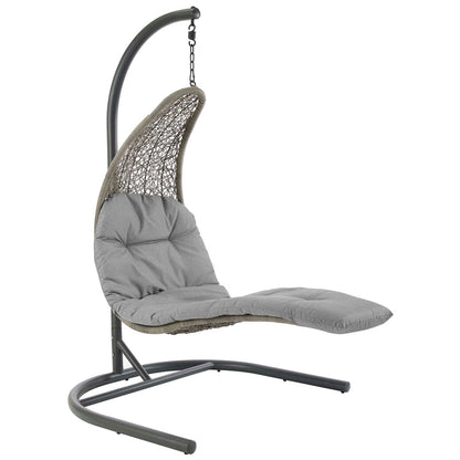 Landscape Hanging Chaise Lounge Outdoor Swing Chair - Light Gray Gray