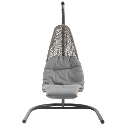 Landscape Hanging Chaise Lounge Outdoor Swing Chair - Light Gray Gray