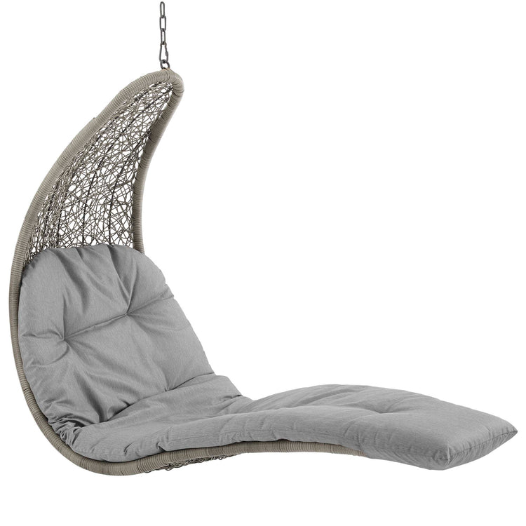 Landscape Hanging Chaise Lounge Outdoor Swing Chair - Light Gray Gray