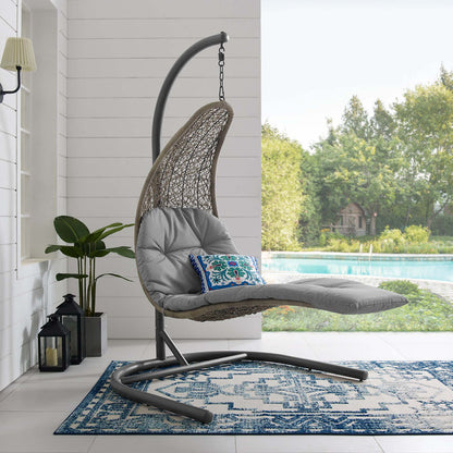 Landscape Hanging Chaise Lounge Outdoor Swing Chair - Light Gray Gray