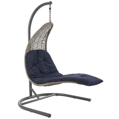 Landscape Hanging Chaise Lounge Outdoor Swing Chair - Light Gray Navy