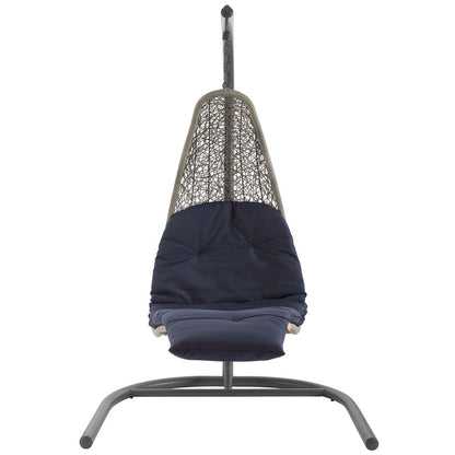 Landscape Hanging Chaise Lounge Outdoor Swing Chair - Light Gray Navy