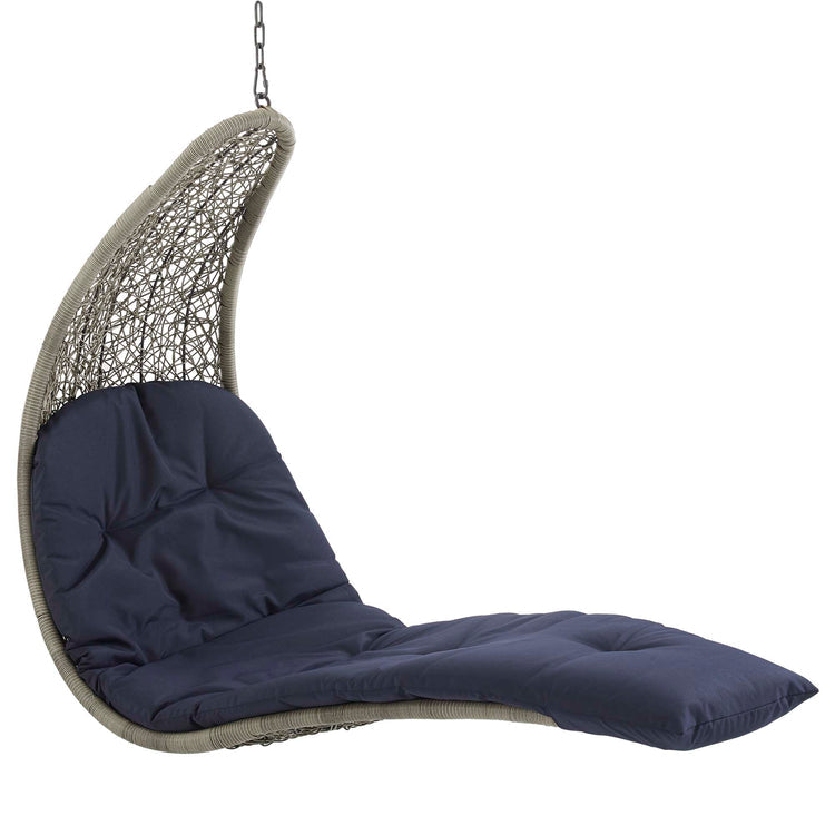 Landscape Hanging Chaise Lounge Outdoor Swing Chair - Light Gray Navy