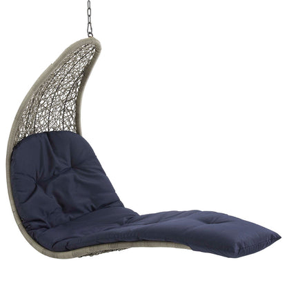 Landscape Hanging Chaise Lounge Outdoor Swing Chair - Light Gray Navy