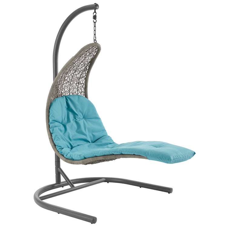 Landscape Hanging Chaise Lounge Outdoor Swing Chair - Light Gray Turquoise