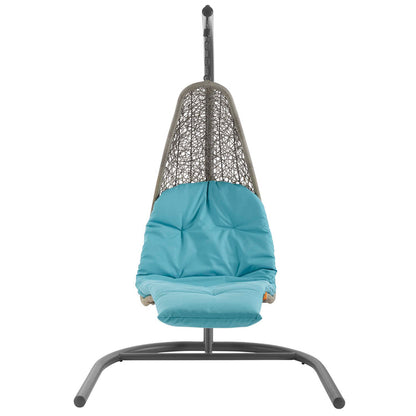Landscape Hanging Chaise Lounge Outdoor Swing Chair - Light Gray Turquoise