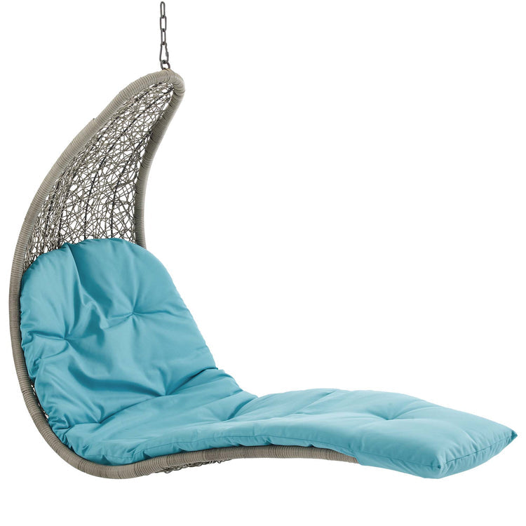 Landscape Hanging Chaise Lounge Outdoor Swing Chair - Light Gray Turquoise