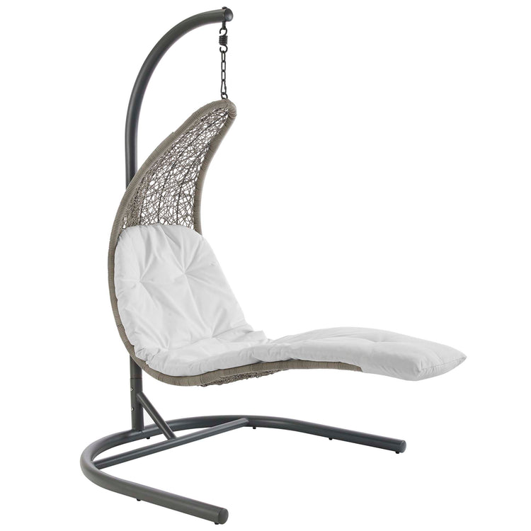 Landscape Hanging Chaise Lounge Outdoor Swing Chair - Light Gray White