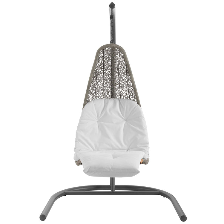 Landscape Hanging Chaise Lounge Outdoor Swing Chair - Light Gray White