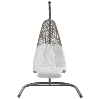 Landscape Hanging Chaise Lounge Outdoor Swing Chair - Light Gray White