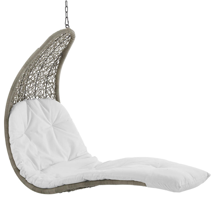 Landscape Hanging Chaise Lounge Outdoor Swing Chair - Light Gray White
