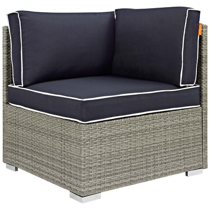 Repose Outdoor Patio Corner - Light Gray Navy