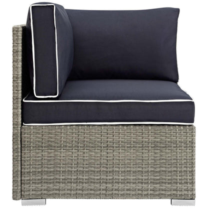Repose Outdoor Patio Corner - Light Gray Navy