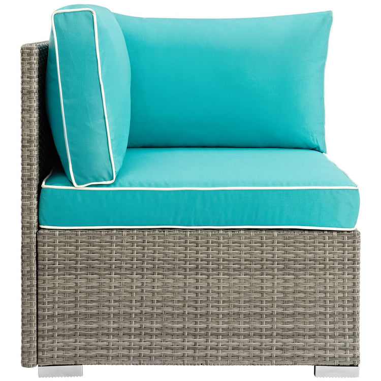 Repose Outdoor Patio Corner - Light Gray Turquoise