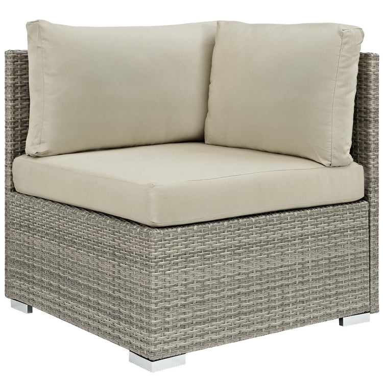 Repose Sunbrella® Fabric Outdoor Patio Corner - Light Gray Beige