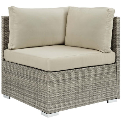 Repose Sunbrella® Fabric Outdoor Patio Corner - Light Gray Beige
