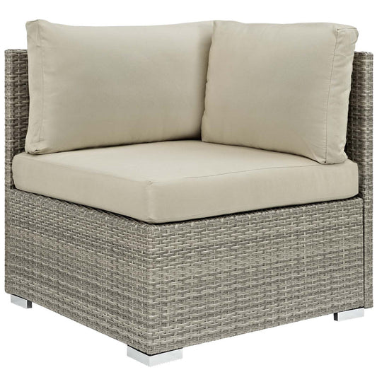 Repose Sunbrella® Fabric Outdoor Patio Corner - Light Gray Beige
