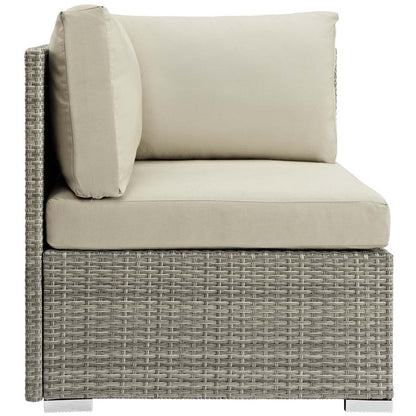 Repose Sunbrella® Fabric Outdoor Patio Corner - Light Gray Beige